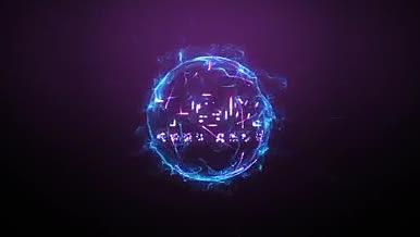 闪电球爆炸标志logo模板视频的预览图